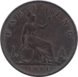 1881 FARTHING ( AUNC ) - Farthing - Cambridgeshire Coins