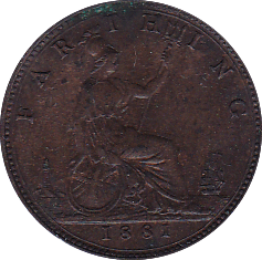 1881 FARTHING ( EF ) B - Farthing - Cambridgeshire Coins