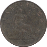 1881 FARTHING ( EF ) - Farthing - Cambridgeshire Coins