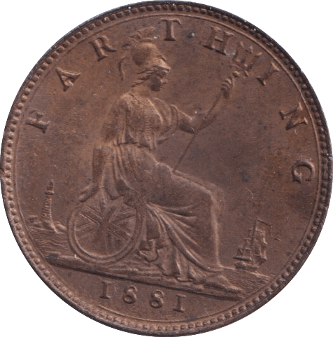 1881 FARTHING ( UNC ) - Farthing - Cambridgeshire Coins