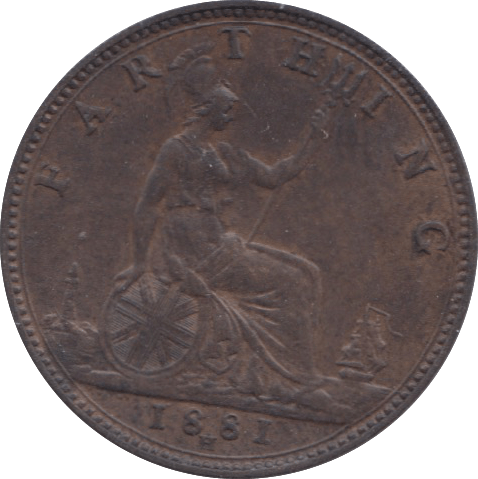 1881 FARTHING ( UNC ) H 23 - Farthing - Cambridgeshire Coins
