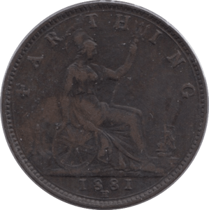 1881 FARTHING ( VF ) H - Farthing - Cambridgeshire Coins