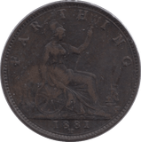 1881 FARTHING ( VF ) H - Farthing - Cambridgeshire Coins