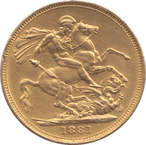 1881 GOLD SOVEREIGN ( AUNC ) MELBOURNE MINT - Sovereign - Cambridgeshire Coins