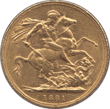 1881 GOLD SOVEREIGN ( EF ) SYDNEY MINT - Sovereign - Cambridgeshire Coins
