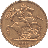 1881 GOLD SOVEREIGN ( VF ) SYDNEY MINT - Sovereign - Cambridgeshire Coins