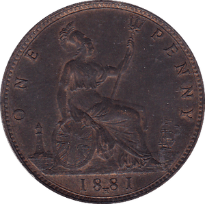 1881 H PENNY ( AUNC ) . - Penny - Cambridgeshire Coins