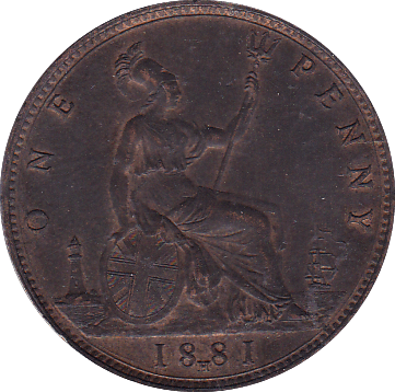 1881 H PENNY ( AUNC ) . - Penny - Cambridgeshire Coins