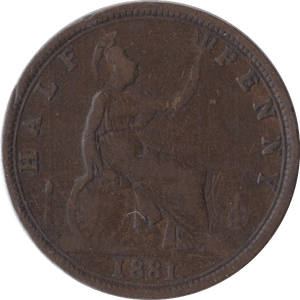 1881 HALFPENNY ( NF ) - Halfpenny - Cambridgeshire Coins
