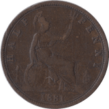 1881 HALFPENNY ( NF ) - Halfpenny - Cambridgeshire Coins