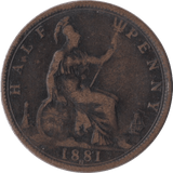 1881 HALFPENNY ( NF ) H - Halfpenny - Cambridgeshire Coins