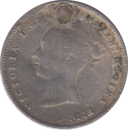 1881 MAUNDY FOURPENCE HOLED ( FAIR ) 16 - Maundy Coins - Cambridgeshire Coins