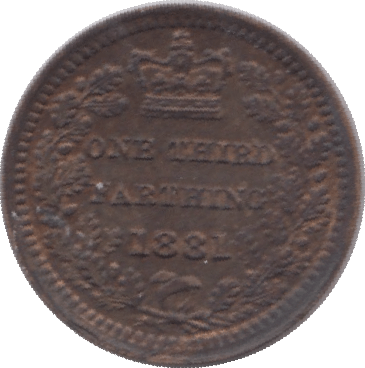 1881 ONE THIRD FARTHING ( EF ) - One Third Farthing - Cambridgeshire Coins