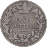 1881 SHILLING ( FINE ) - Shilling - Cambridgeshire Coins