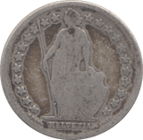 1881 SILVER 1/2 FRANC SWITZERLAND - SILVER WORLD COINS - Cambridgeshire Coins