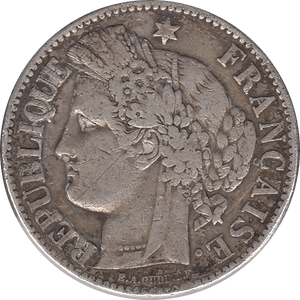 1881 SILVER 2 FRANCS MINT MARK A FRANCE REF H70 - SILVER WORLD COINS - Cambridgeshire Coins