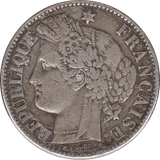 1881 SILVER 2 FRANCS MINT MARK A FRANCE REF H70 - SILVER WORLD COINS - Cambridgeshire Coins