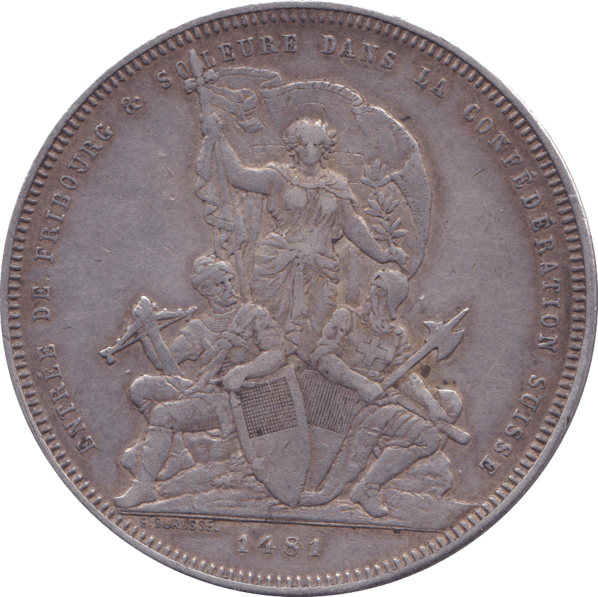 1881 SILVER 5 FRANC SWITZERLAND - SILVER WORLD COINS - Cambridgeshire Coins