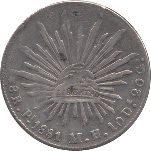 1881 SILVER MEXICO 8 ROULES - SILVER WORLD COINS - Cambridgeshire Coins