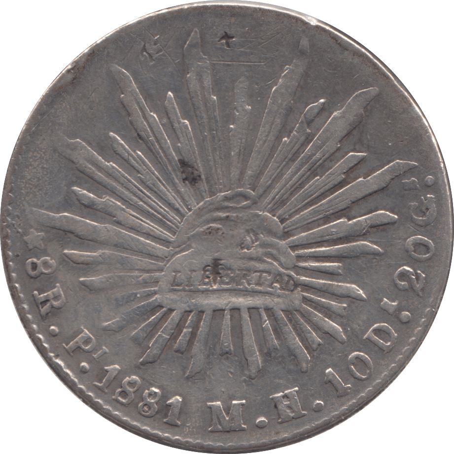 1881 SILVER MEXICO 8 ROULES - SILVER WORLD COINS - Cambridgeshire Coins