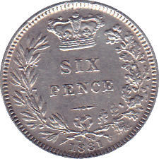 1881 SIXPENCE ( EF ) - Sixpence - Cambridgeshire Coins