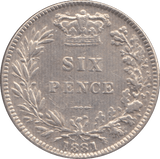 1881 SIXPENCE (EF) - Sixpence - Cambridgeshire Coins