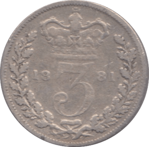 1881 THREEPENCE ( FAIR ) - Threepence - Cambridgeshire Coins