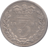 1881 THREEPENCE ( FAIR ) - Threepence - Cambridgeshire Coins
