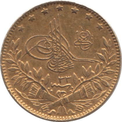 1881 TURKEY OTTOMAN EMPIRE GOLD 50 KURUSH - Gold World Coins - Cambridgeshire Coins