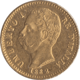 1882 GOLD 20 LIRA ITALY - Gold World Coins - Cambridgeshire Coins