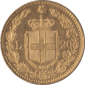 1882 GOLD 20 LIRA ITALY - Gold World Coins - Cambridgeshire Coins