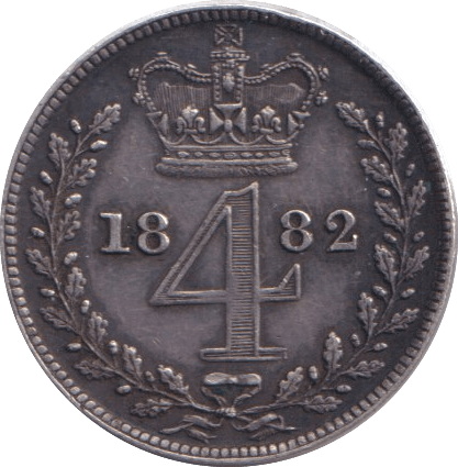 1882 MAUNDY FOURPENCE ( GVF ) - Maundy Coins - Cambridgeshire Coins