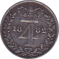 1882 MAUNDY FOURPENCE ( VF ) - Maundy Coins - Cambridgeshire Coins