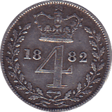 1882 MAUNDY FOURPENCE ( VF ) - Maundy Coins - Cambridgeshire Coins