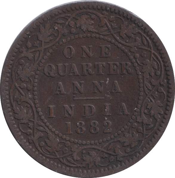 1882 ONE QUARTER ANNA INDIA - WORLD COINS - Cambridgeshire Coins