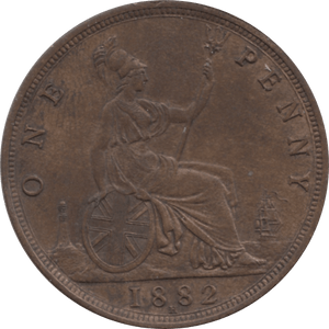 1882 PENNY 1 H ( UNC ) 98 - Penny - Cambridgeshire Coins