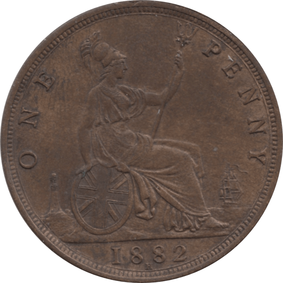 1882 PENNY 1 H ( UNC ) 98 - Penny - Cambridgeshire Coins