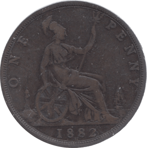 1882 PENNY ( FINE ) 7 H - Penny - Cambridgeshire Coins