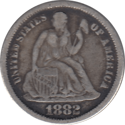 1882 SILVER DIME USA REF H98 - SILVER WORLD COINS - Cambridgeshire Coins