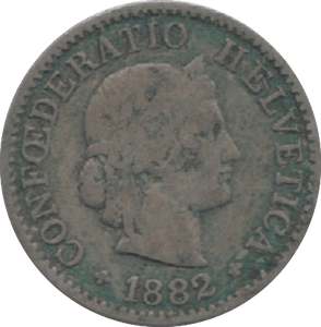 1882 SWITZERLAND 5 RAPPEN - WORLD COINS - Cambridgeshire Coins