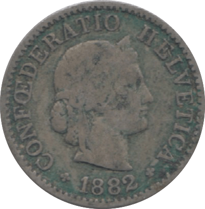 1882 SWITZERLAND 5 RAPPEN - WORLD COINS - Cambridgeshire Coins