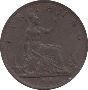1883 FARTHING ( AUNC ) - Farthing - Cambridgeshire Coins