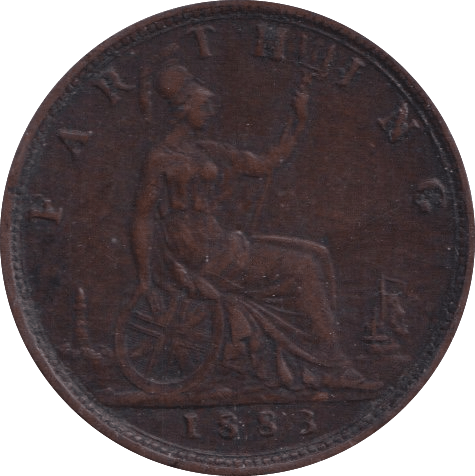 1883 FARTHING ( GVF ) - Farthing - Cambridgeshire Coins