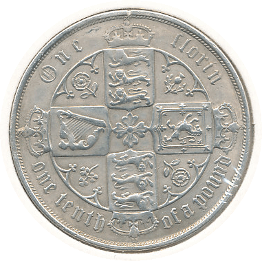 1883 FLORIN ( EF ) TWO HOLES IN THE EDGE AT 3 AND 9 O CLOCK - Florin - Cambridgeshire Coins