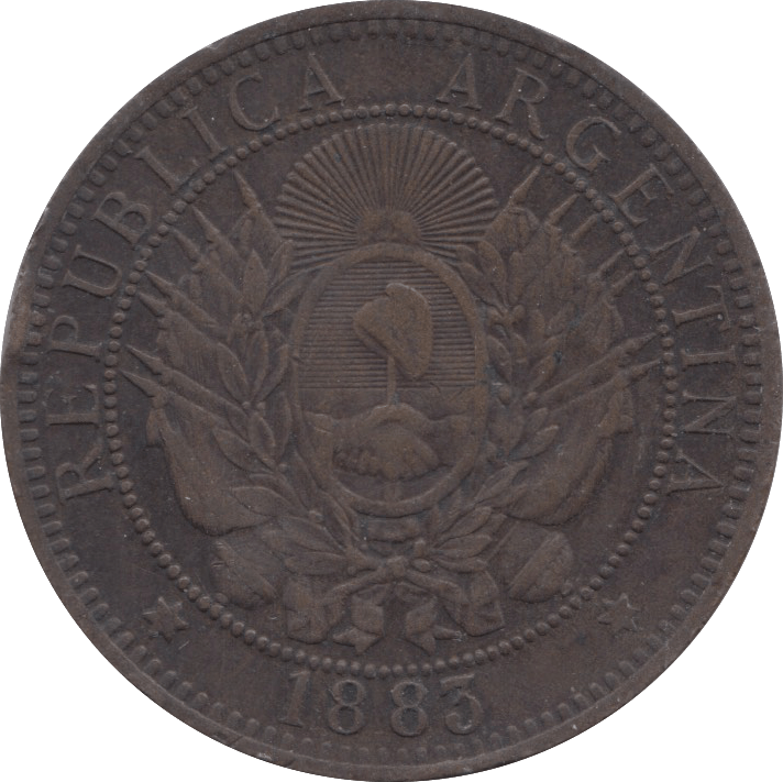 1883 REPUBLIC ARGENTINA 2 CENTAVOS - WORLD COINS - Cambridgeshire Coins