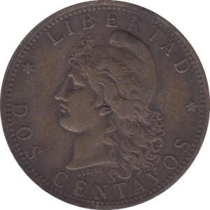 1883 REPUBLIC ARGENTINA 2 CENTAVOS - WORLD COINS - Cambridgeshire Coins