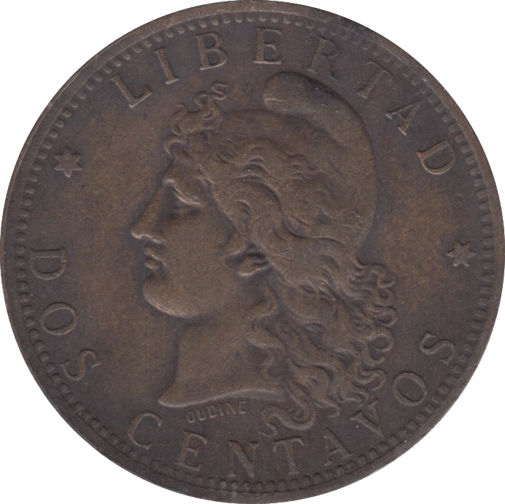 1883 REPUBLIC ARGENTINA 2 CENTAVOS - WORLD COINS - Cambridgeshire Coins