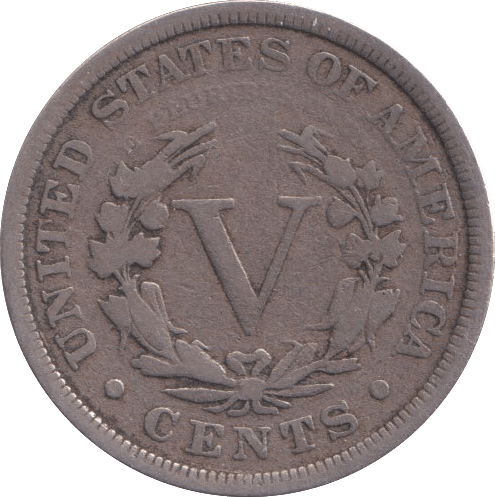 1883 SILVER 5 CENT USA - SILVER WORLD COINS - Cambridgeshire Coins