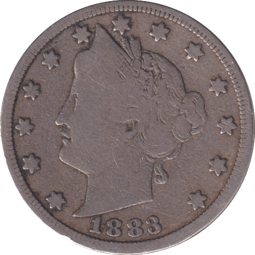 1883 SILVER 5 CENT USA - SILVER WORLD COINS - Cambridgeshire Coins