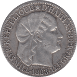 1883 SILVER 50 CENTS HAITI REF H2 - SILVER WORLD COINS - Cambridgeshire Coins